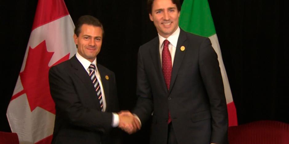 EPN y Justin Trudeau dialogan sobre avances en renegociación del TLCAN