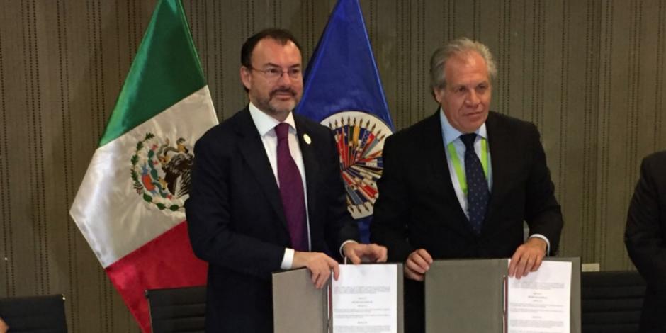 Firman SRE y OEA acuerdo de observación electoral internacional