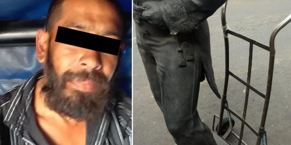 Arrestan a hombre por intentar robar estatua de Paseo de la Reforma
