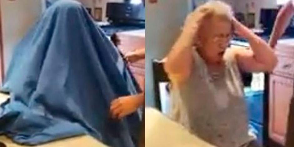 VIDEO: Finge hacer invisible a su mamá y ella reacciona así
