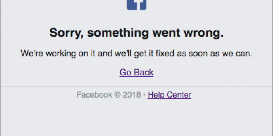 Lo sentimos, algo salió mal: Facebook se cayó
