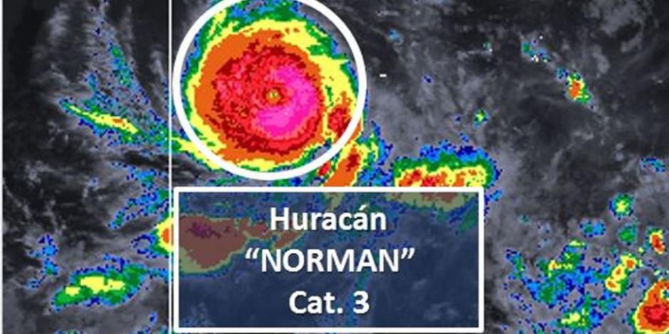 Huracán Norman alcanza la categoría 3 sin afectar costas mexicanas