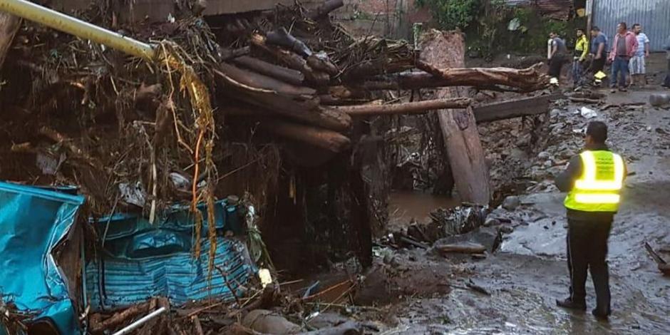 Reportan a más de mil damnificados por lluvias en Peribán, Michoacán