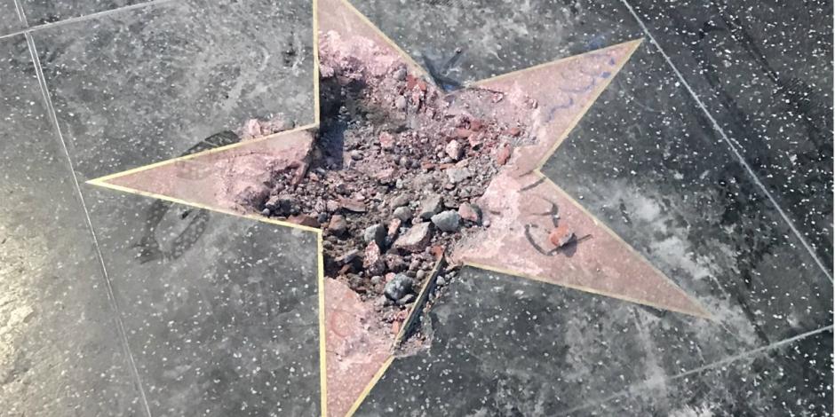 Destruyen nuevamente estrella de Trump en Hollywood