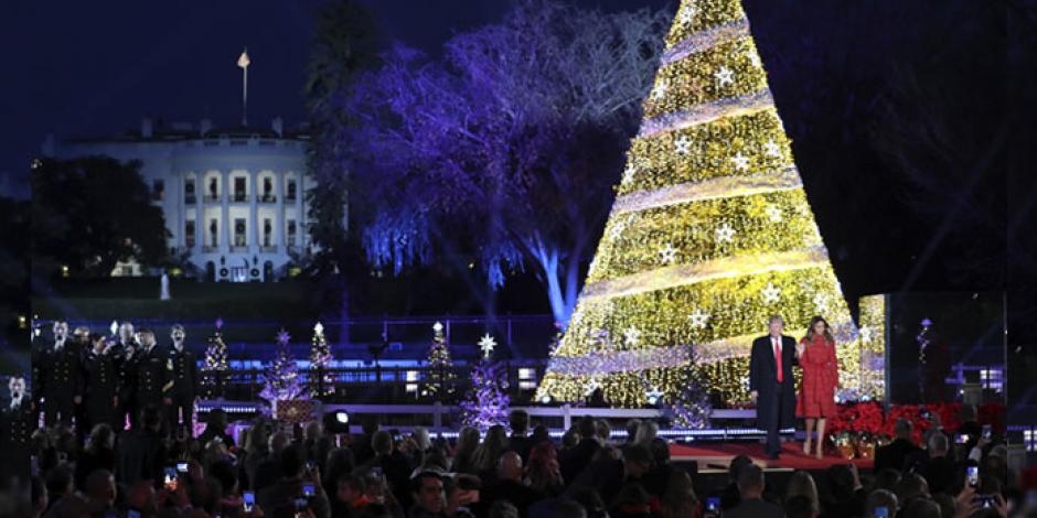 VIDEO: Trump y Melania inauguran árbol nacional de Navidad