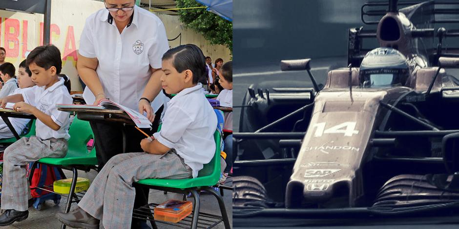 Fórmula 1 dona 600 aulas temporales a niños afectados por sismos