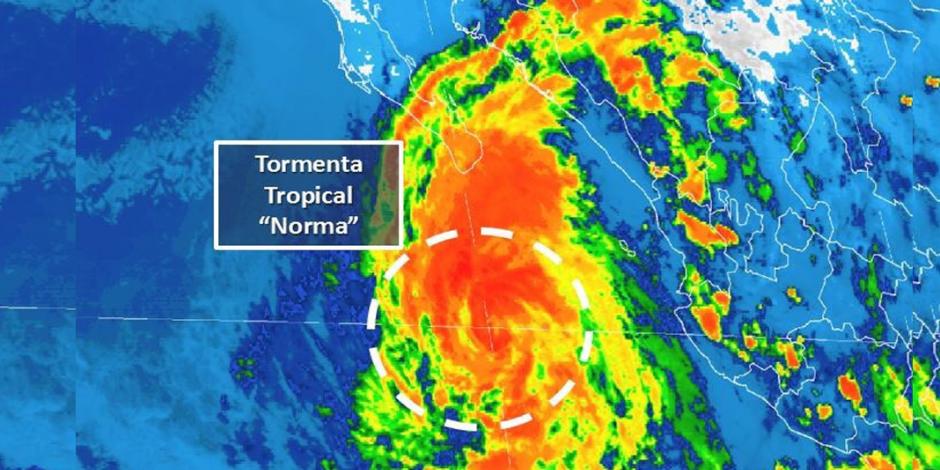 Norma se degrada a tormenta tropical; suspenden clases en BCS