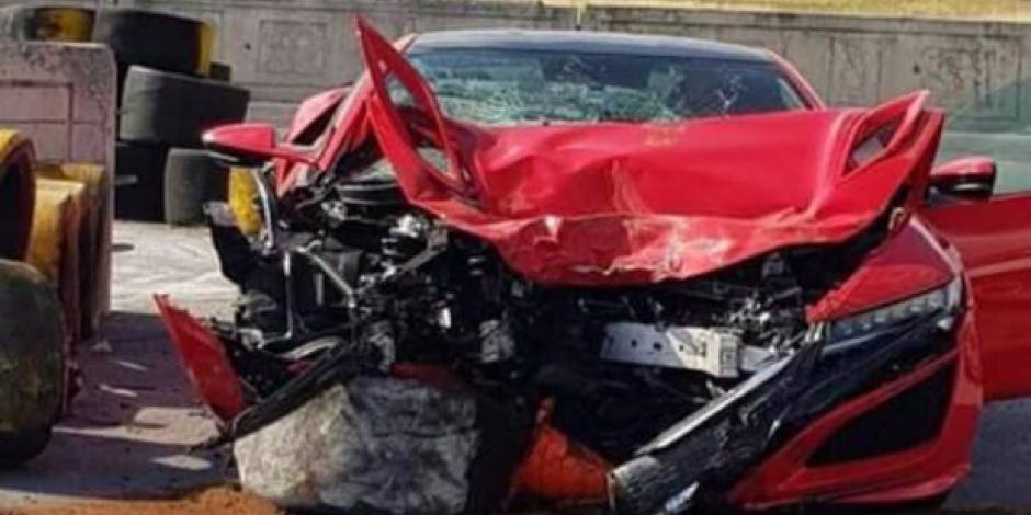 VIDEO: En Autódromo de Monterrey conductor choca y destruye un Acura de 4.6 mdp