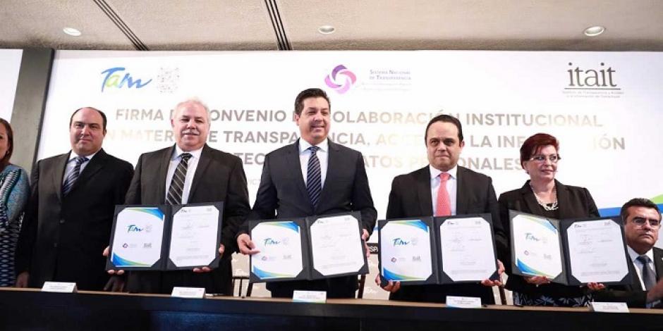 Gobierno de Tamaulipas firma convenio de colaboración con el INAI