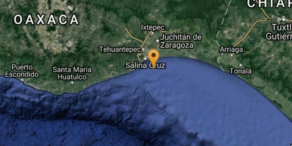 Reportan sismo de 5.5 grados Richter en Salina Cruz, Oaxaca