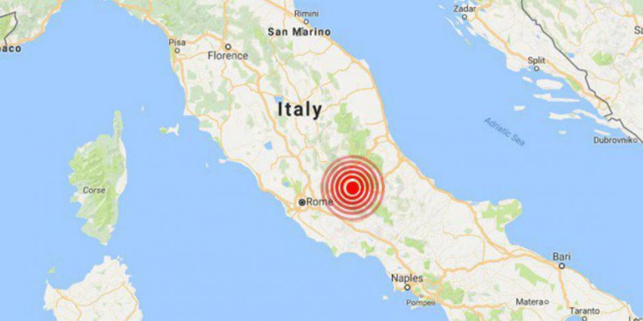 Italia registra terremoto de 3.9 grados