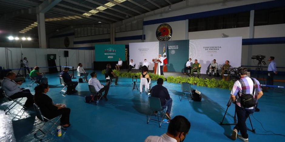 Conferencia matutina del Presidente López Obrador, desde Yucatán.