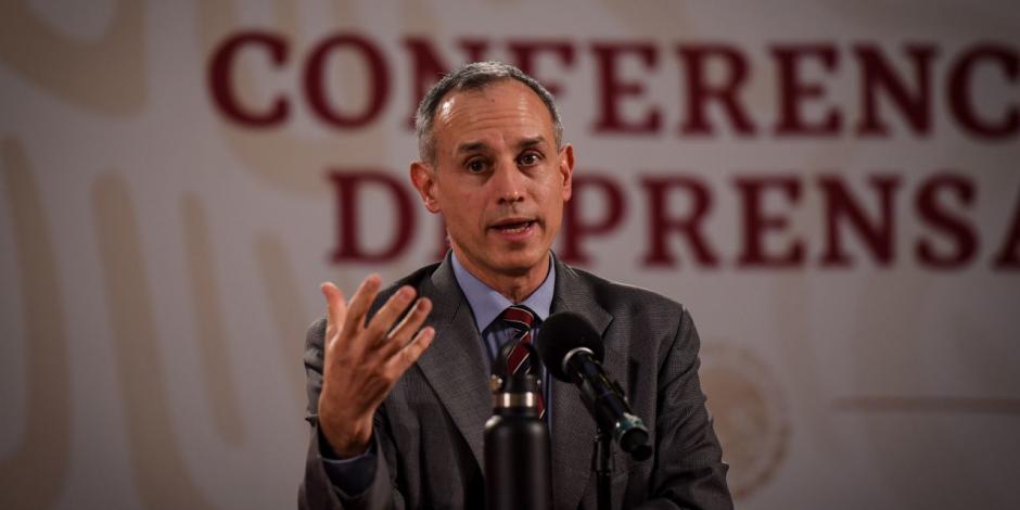 Hugo López-Gatell, subsecretario de Salud, durante la conferencia de hoy.