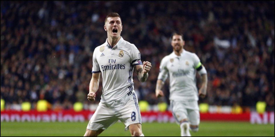 El mediocampista del Real Madrid celebrando una anotación