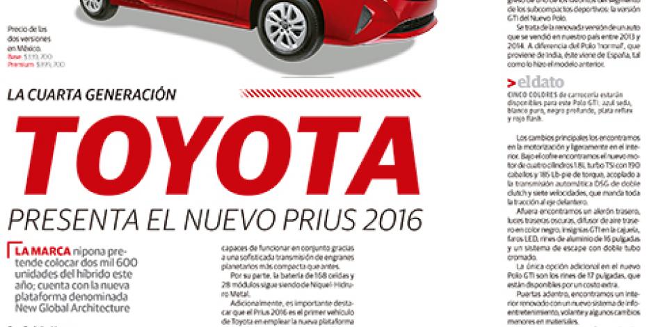 La cuarta generación Toyota presenta el nuevo Prius 2016