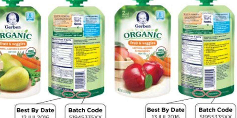 Gerber retira nuevos productos de tipo orgánico