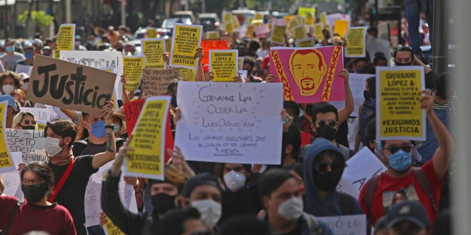Protestas en Guadalajara por asesinato de Giovanni.