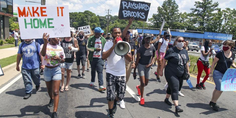 Protestas en Atlanta contra el racismo.