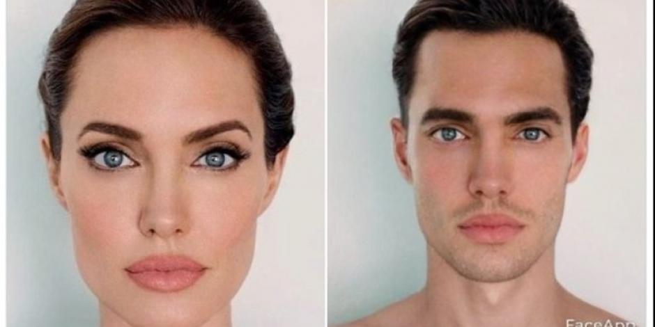Así se vería Angelina Jolie si fuera hombre, según FaceApp