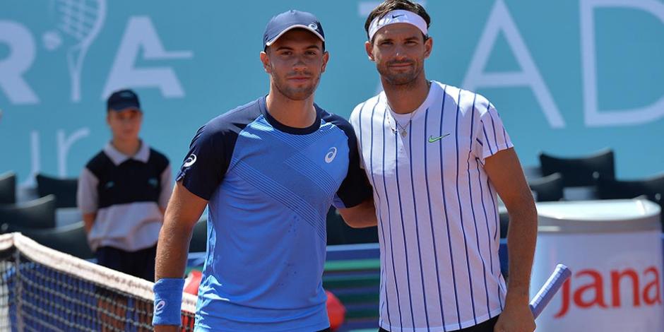 Coric y Dimitrov participaron en el evento de Novak Djokovic.