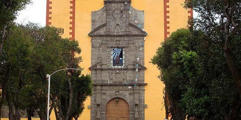 Fachada de la Parroquia de San Andrés Cholula.