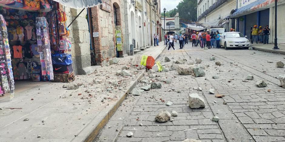 Daños por sismo en Oaxaca.