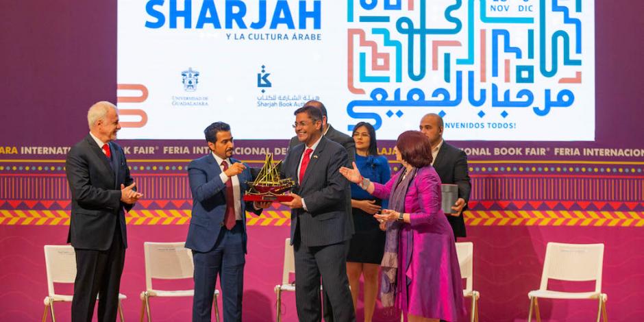 Cambio de estafeta a Sharjah, país invitado, durante la clausura de la FIL de Guadalajara, el pasado 8 de diciembre de 2019.