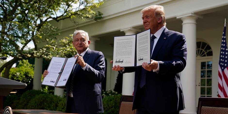 AMLO y Trump firman Declaración Conjunta por inicio de T-MEC