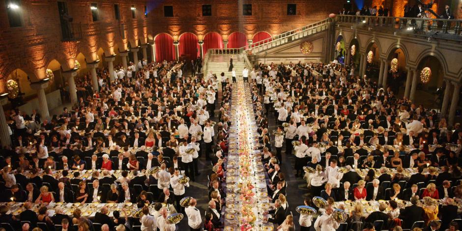 Vista de uno de los tradicionales banquetes de los Nobel.