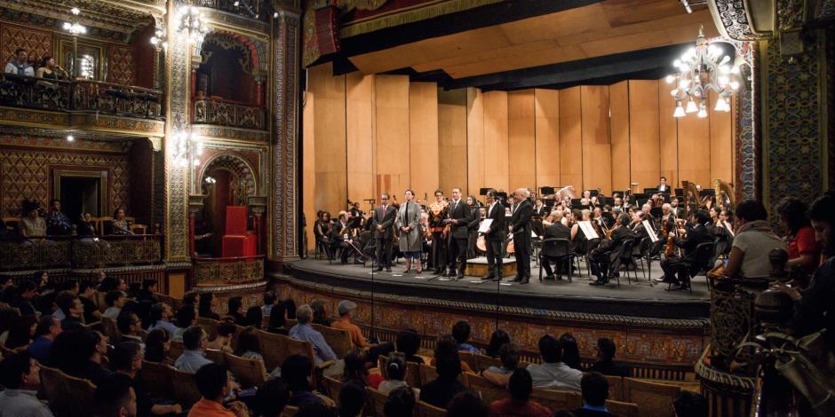 La Orquesta Sinfónica del Estado de Guanajuato, durante su presentación el en FIC, el año pasado.