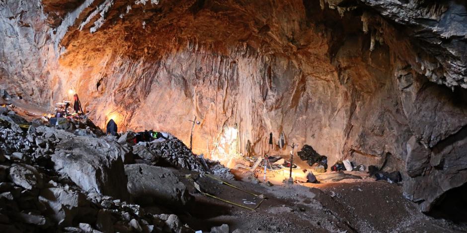 Vista interior de la Cueva del Chiquihuite, ubicada en Zacatecas.