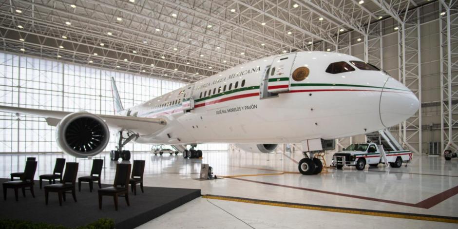 Interior del avión presidencial, el 27 de julio de 2020.