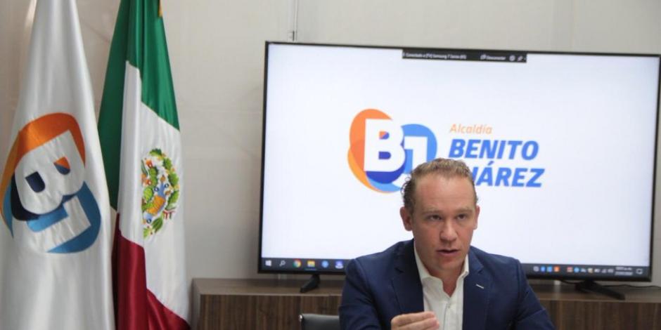El alcalde de Benito Juárez, Santiago Taboada, en videoconferencia este lunes