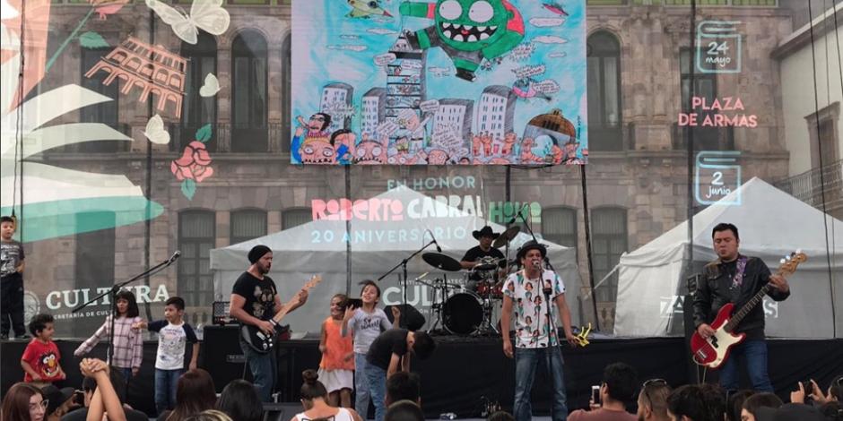 La banda Yucatán A Go Go, en el evento de clausura de la feria, en 2019.