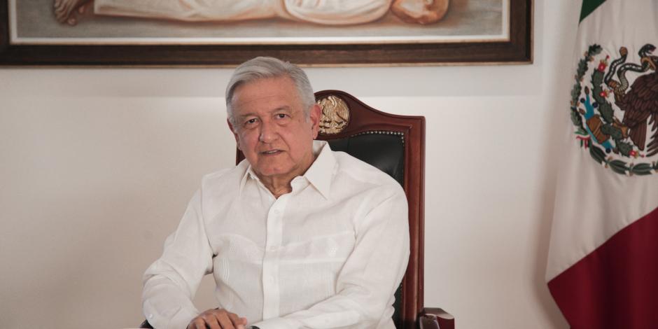 El Presidente Andrés Manuel López Obrador, en su mensaje dominical.