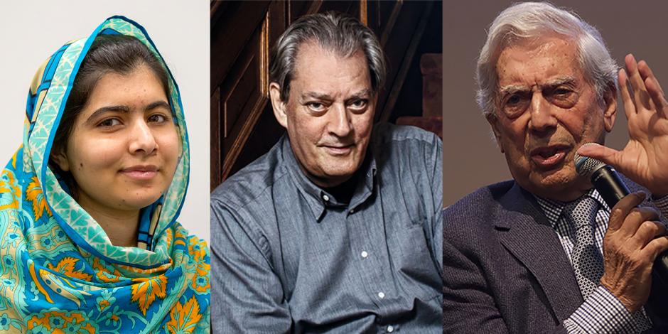 Malala Yousafzai, Paul Auster y Mario Vargas Llosa