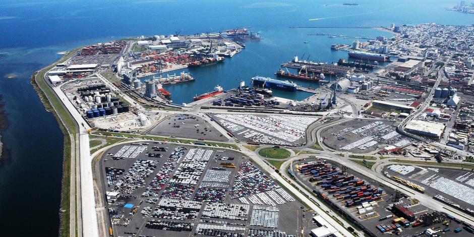 Vista aérea del puerto de Veracruz.