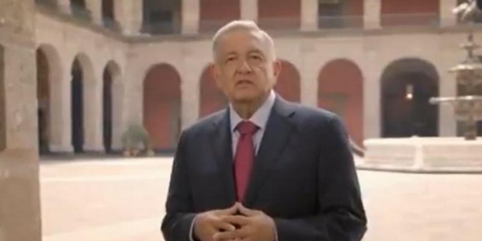 El Presidente de México en Palacio Nacional.