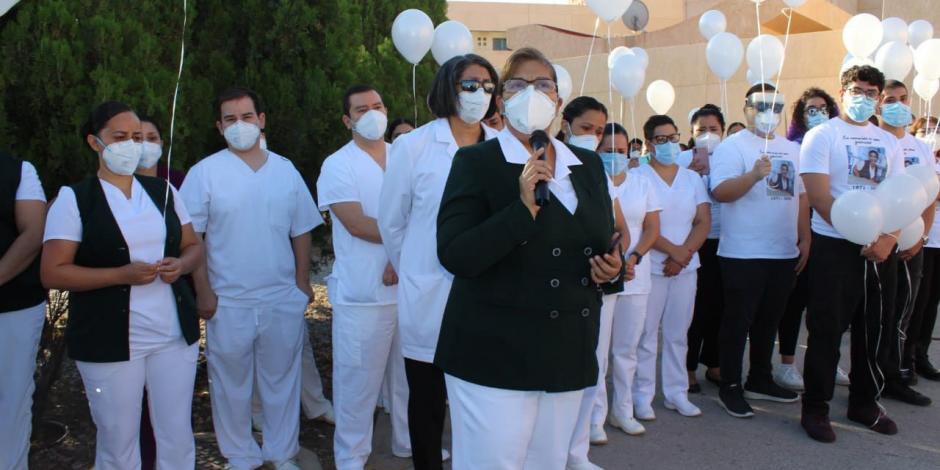 Homenaje a una enfermera que murió por coronavirus en Ciudad Juárez.