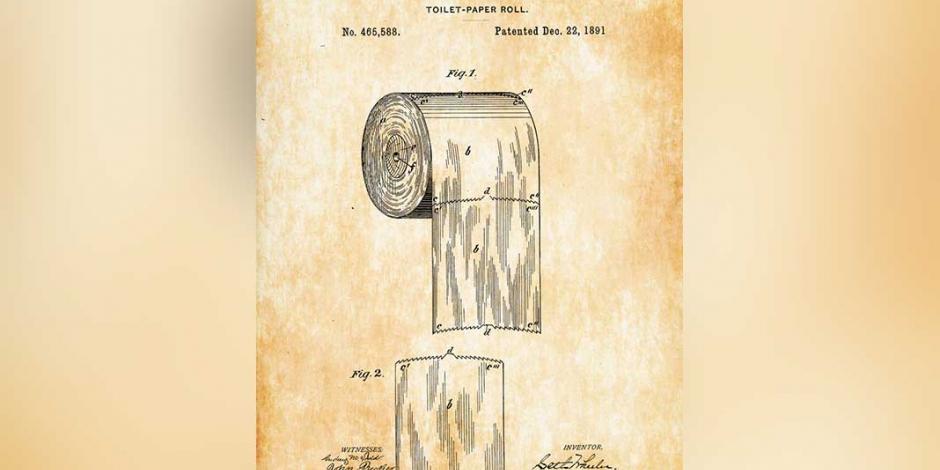 Patente del rollo de papel de baño, 1891.