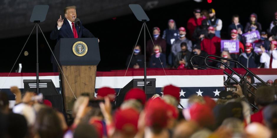 Donald Trump, durante un mitin en Freeland, Michigan, el pasado 10 de septiembre.