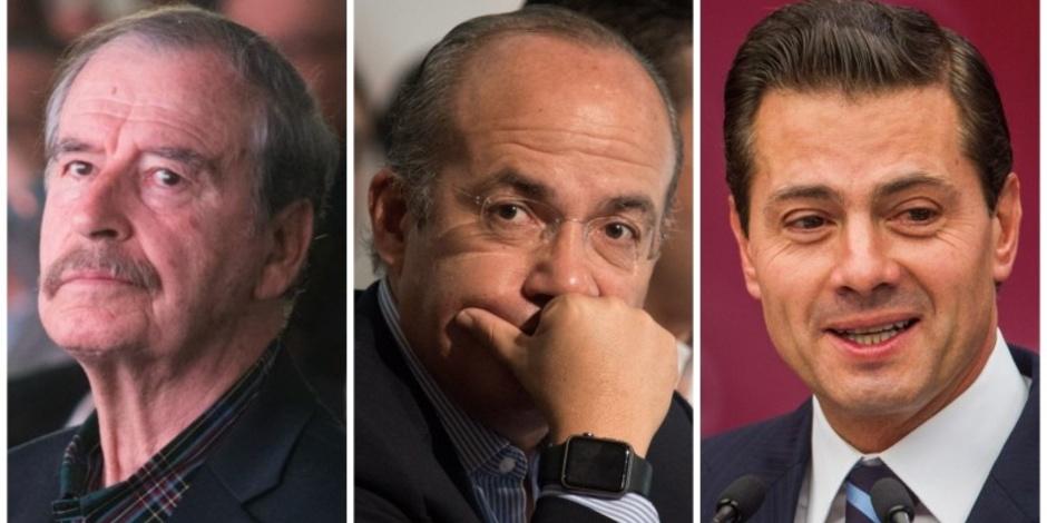 Expresidentes Vicente Fox, Felipe Calderón y Enrique Peña Nieto