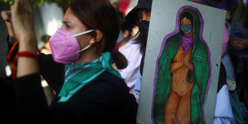 Protesta feminista en Ciudad de México, en tiempos de pandemia