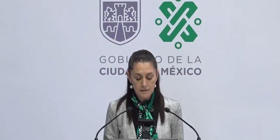 Claudia Sheinbaum, jefa de Gobierno de la Ciudad de México.