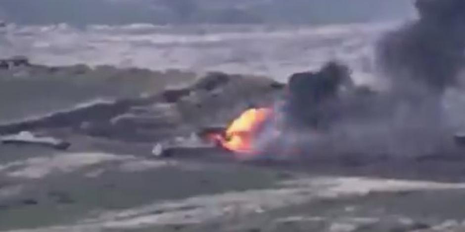 El Ministerio de Defensa de Armenia publicó un video que muestra la presunta destrucción de vehículos militares azerbaiyanos en el enclave del Alto Karabaj.