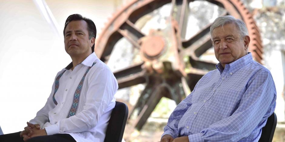 Cuitláhuac García y el presidente López Obrador.