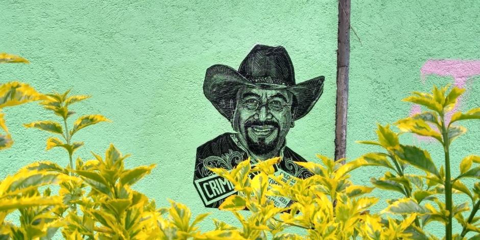 La imagen de Tomás Martínez en una pared de Oaxaca, 
