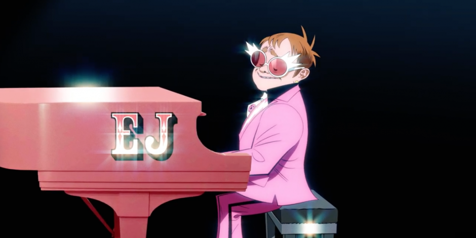 Elton John en el nuevo video de Gorillaz.