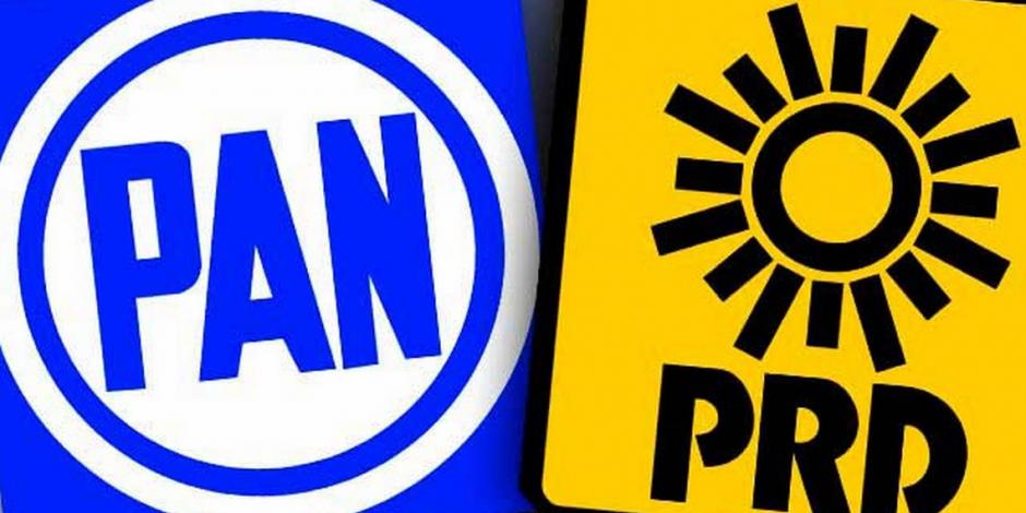 Logos de los partidos políticos mexicanos PAN y PRD