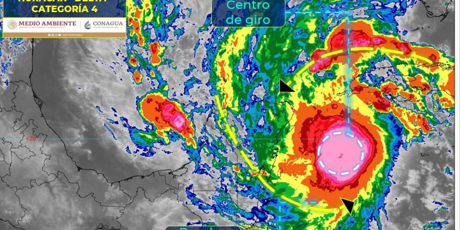 Los vientos del huracán Delta son de 215 kilómetros por hora, pero están dentro del rango de categoría 4.